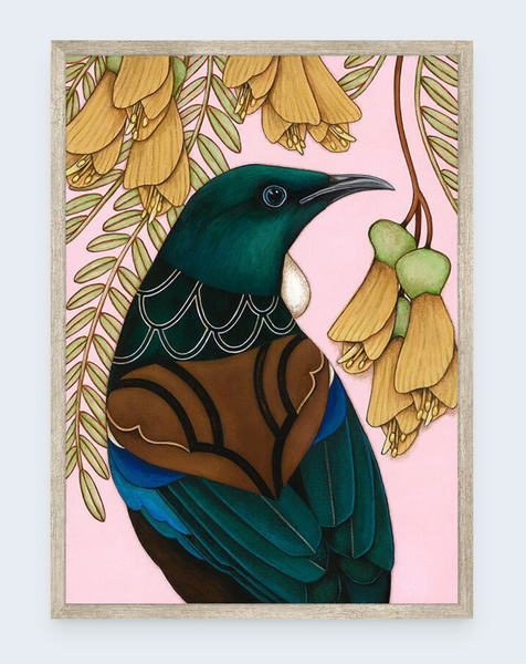 Tui And Kowhai - Boxed Frame Notecard
