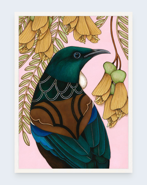 Tui And Kowhai - Boxed Frame Notecard