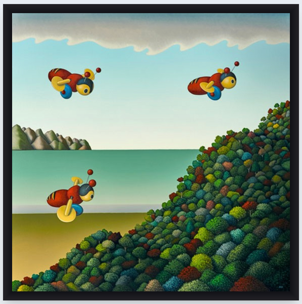 Busy Bees by Hamish Allan - Boxed Frame Notecard
