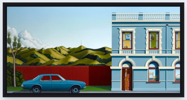 Blue HQ by Hamish Allan - Boxed Frame Notecard
