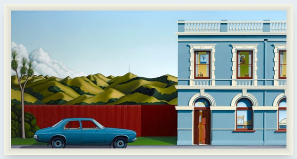 Blue HQ by Hamish Allan - Boxed Frame Notecard