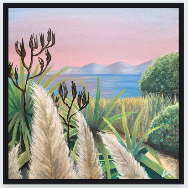 Seaview At Sunset by Vicky Peacock - Boxed Frame Notecard