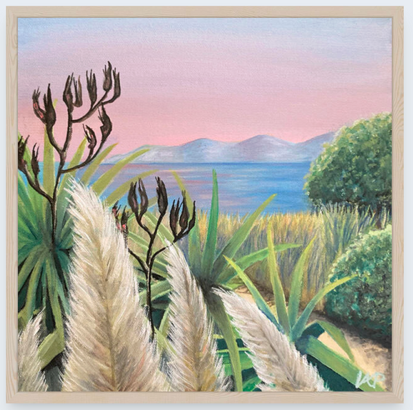 Seaview At Sunset by Vicky Peacock - Boxed Frame Notecard