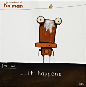 Shit Happens - 30 x 30cm Paper Print and Framed Options Art Print Tony Cribb Black Print Rolled in Tube