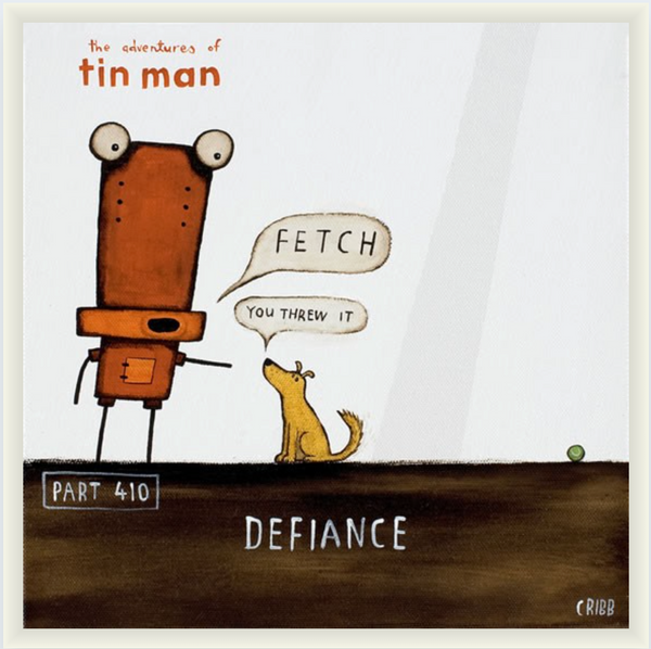 Defiance - Boxed Frame Print Art Print Tony Cribb Cream 15.5 x 15.5cm Notecard