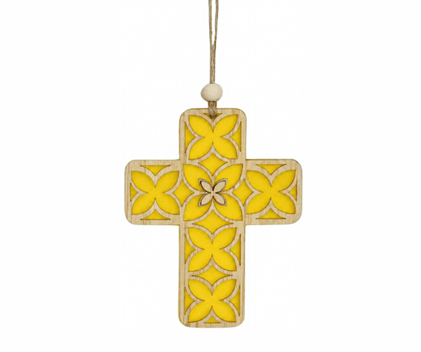 Hanging Ornament - Cross Tapa