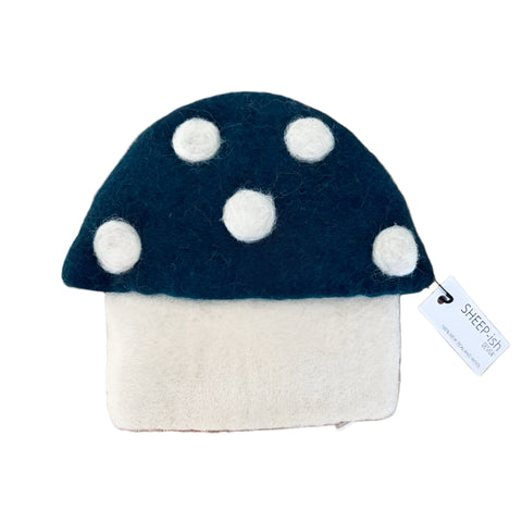 Toadstool Felted Woollen Purse - Teal Purse Sheepish