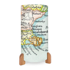Vintage Canterbury Map Table Lamp Light 100% NZ