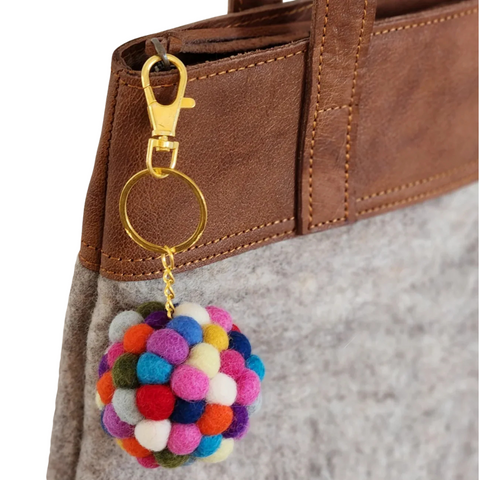 Feltball Key Ring - Rainbow Key Ring Sheepish