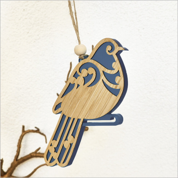 Hanging Ornament - Koru Kereru Hanging Ornament Crystal Ashley Blue