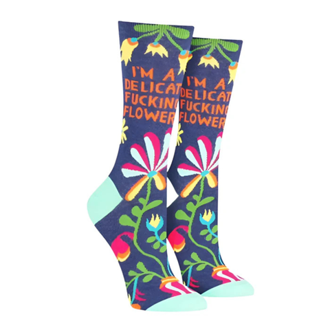 Delicate Fucking Flower Crew Socks