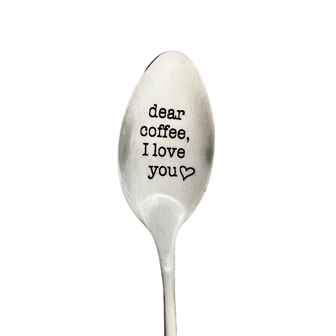Engraved Coffee/Ice Cream Spoon - Dear Coffee I Love You
