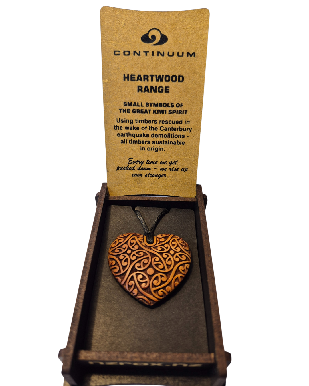 Heartwood Range - Boxed Heart Pendant Necklace NZRox