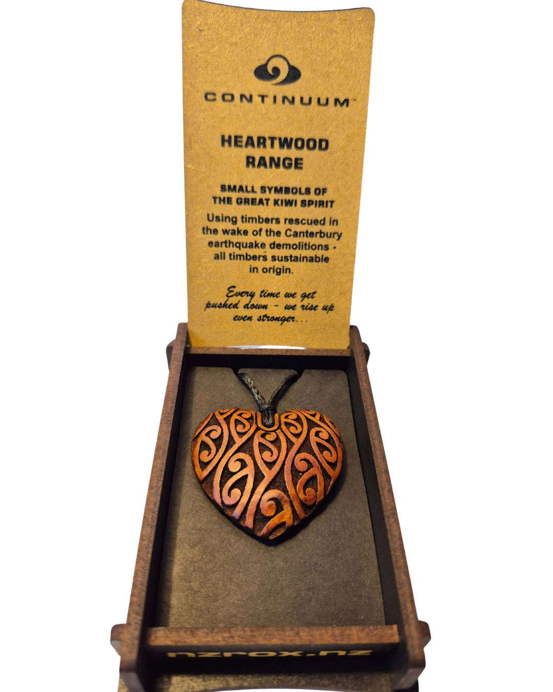 Heartwood Range - Boxed Heart Pendant Necklace NZRox