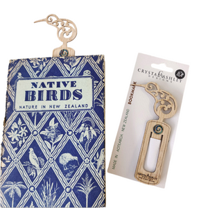 Bamboo and Paua Bookmark - Koru Kiwi Bookmark Crystal Ashley