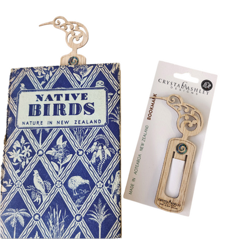 Bamboo and Paua Bookmark - Koru Kiwi Bookmark Crystal Ashley