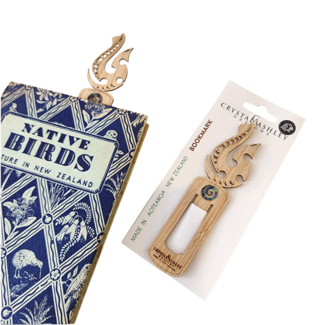 Bamboo and Paua Bookmark - Hei Matau Bookmark Crystal Ashley