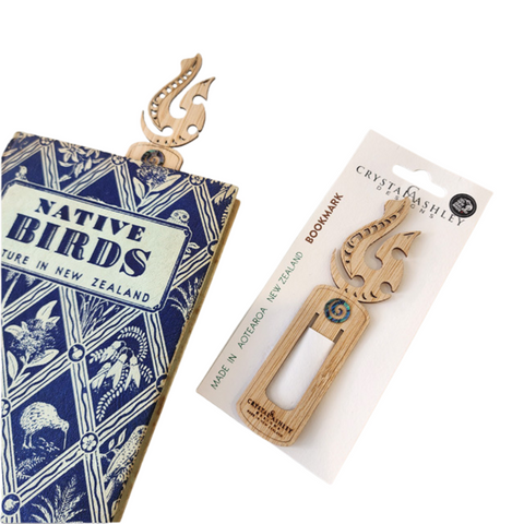 Bamboo and Paua Bookmark - Hei Matau Bookmark Crystal Ashley