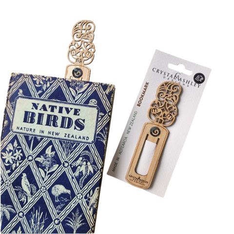 Bamboo and Paua Bookmark - Tiki Bookmark Crystal Ashley