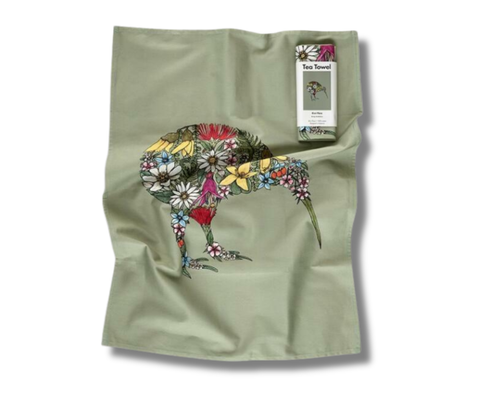 Kiwi Flora Tea Towel