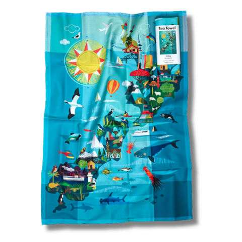 NZ Map Tea Towel