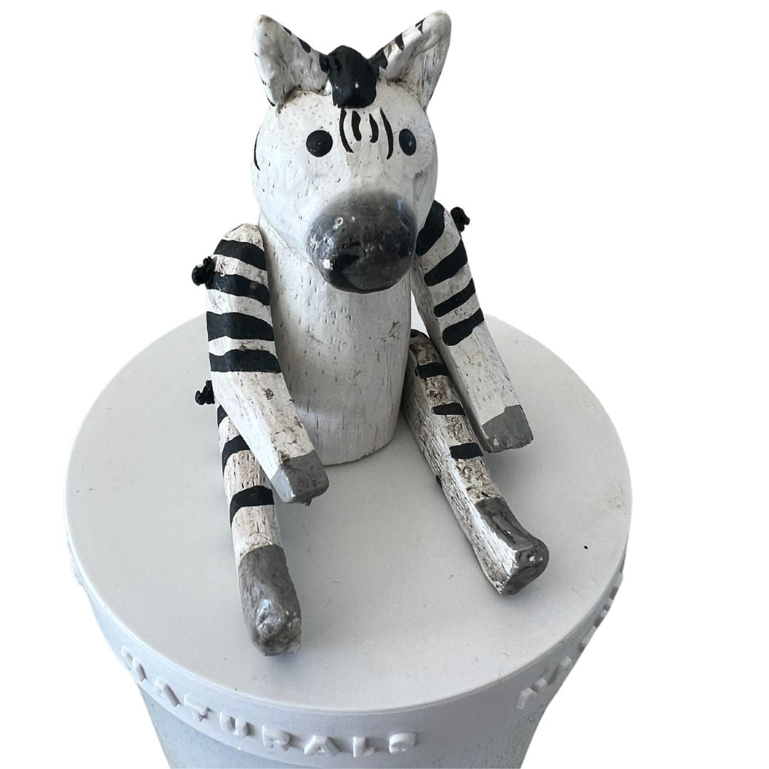 Mini Wildlife Animals Wooden Figurine - Zebra