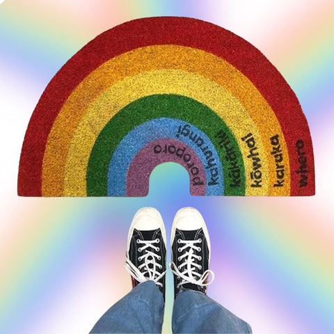 Coir Doormat - Te Reo Rainbow