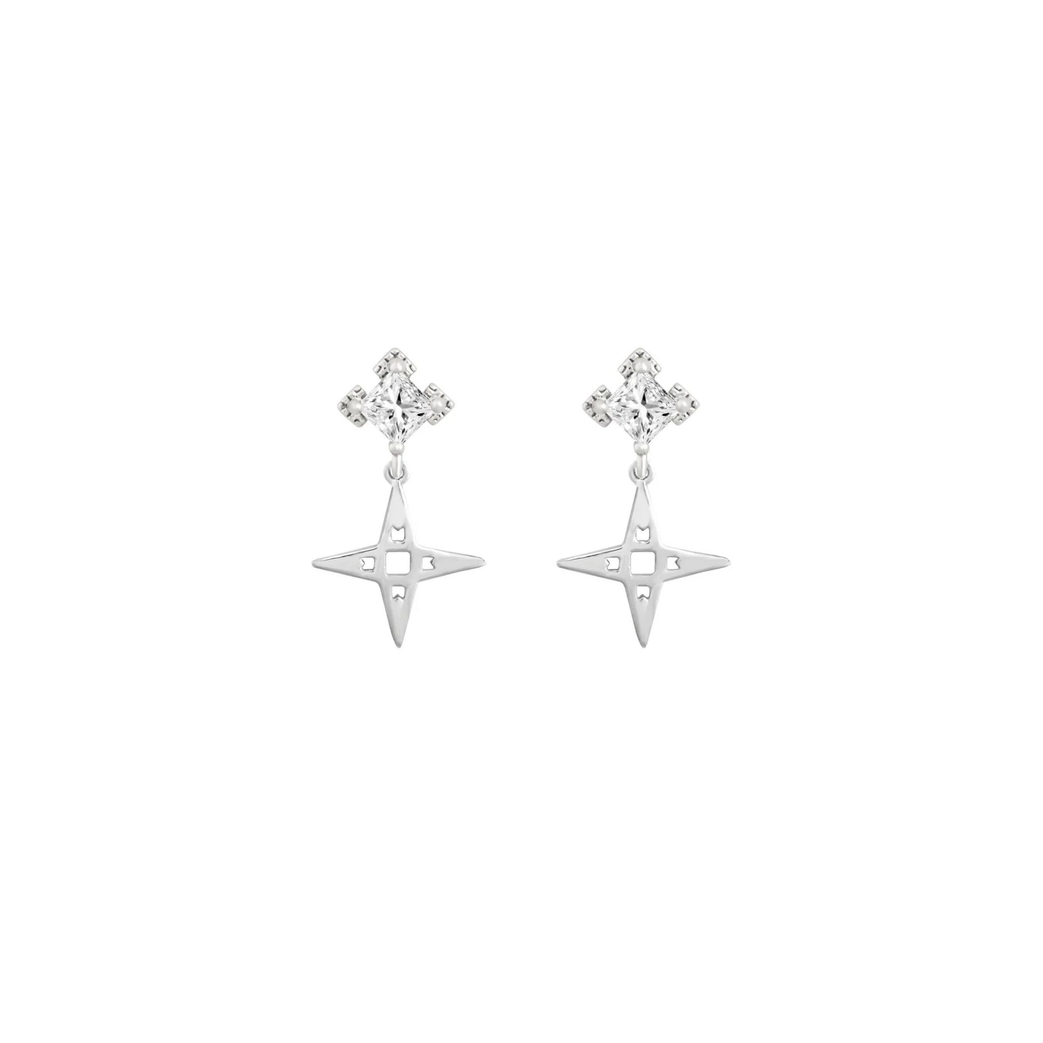 Star Studs in Platinum