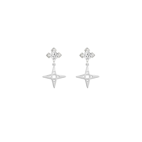 Star Studs in Platinum