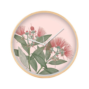 Vintage Botanical Pohutukawa Frame Clock