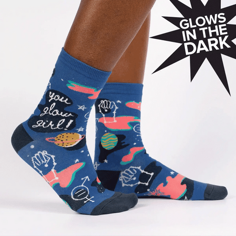 You Glow Girl - Women's  Glows In the Dark Socks