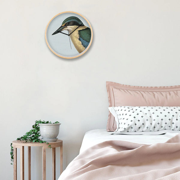 Hushed Blue Kingfisher Frame Clock