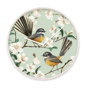 Chatty Fantail Wooden Frame Clock Clock 100% NZ