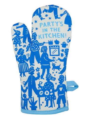 Party In The Kitchen Oven Mitt Oven Mitt BlueQ
