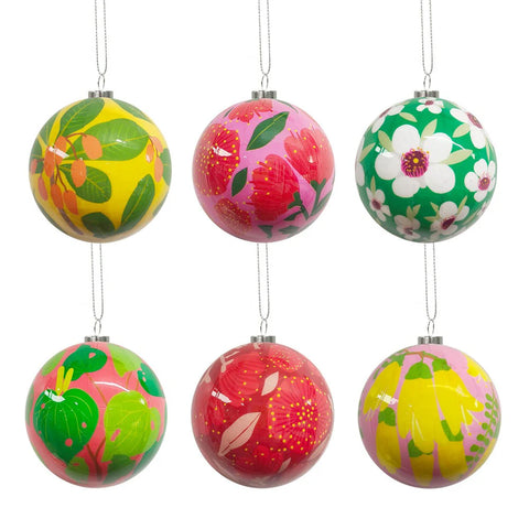 New Zealand Botanicals Christmas Baubles Decorations 100% NZ
