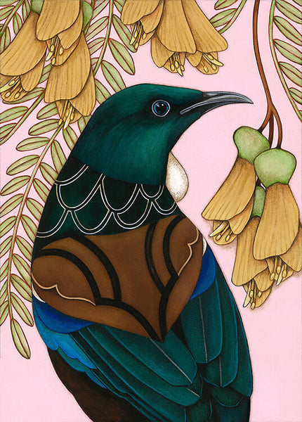 Tui and Kowhai by Kathryn Furniss - Art Print