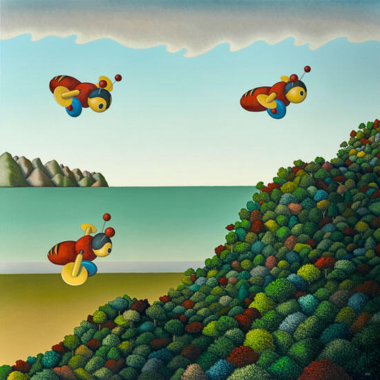 Busy Bees by Hamish Allan - Art Print and Box Frame