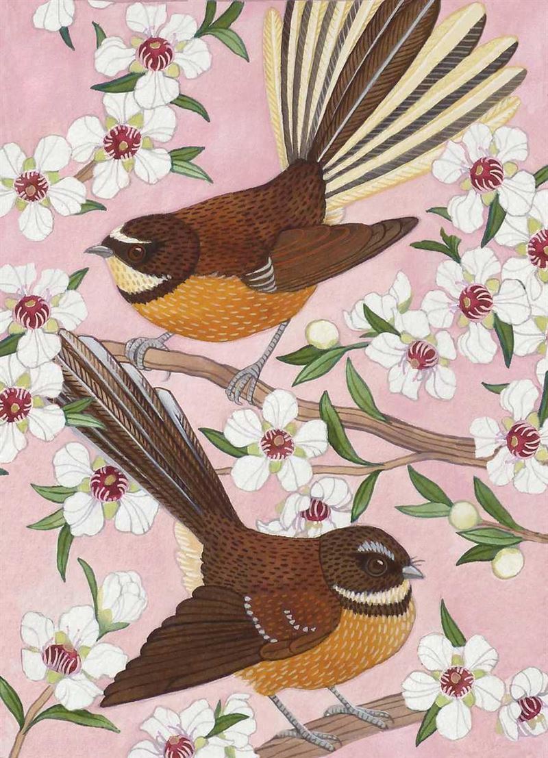 Two Fantails on Branch - Lens Cloth