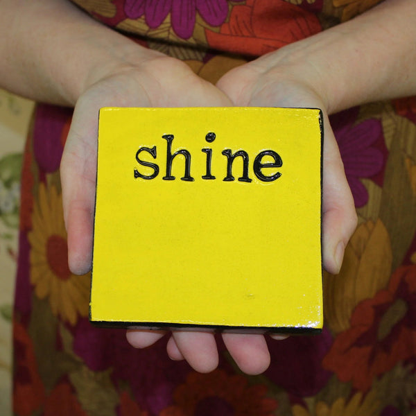 Shine Yellow Square Ceramic Tile Wall Art M Ceramics