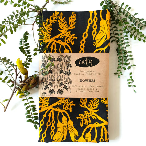 Kowhai Black Tea Towel