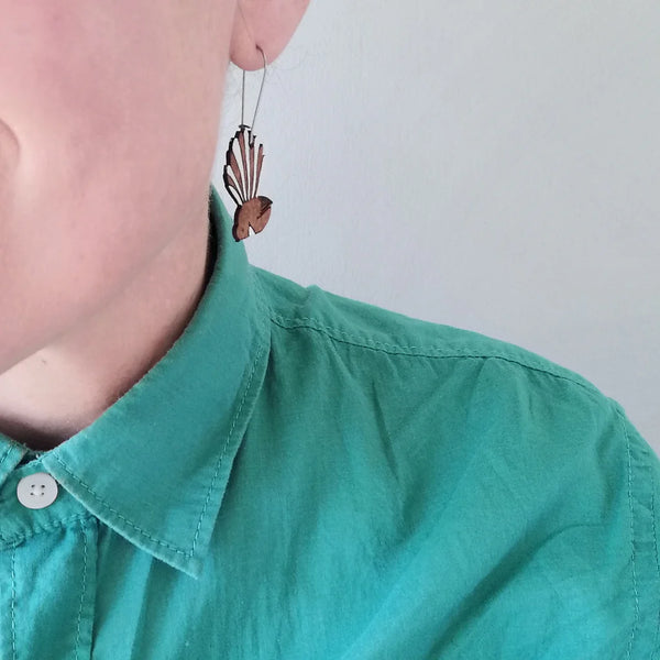 Fantail Rimu Earrings Earrings Natty