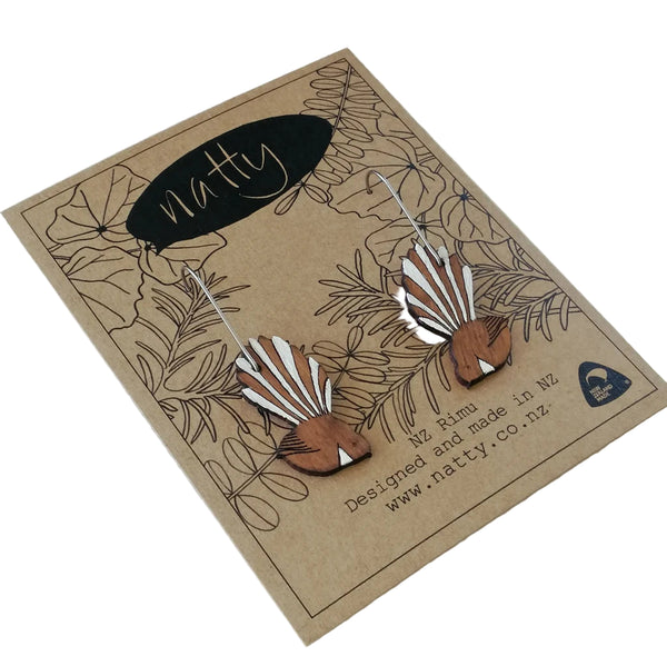 Fantail Rimu Earrings Earrings Natty