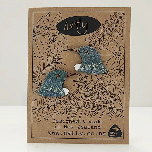 Tui Head Rimu Stud Earrings Earrings Natty