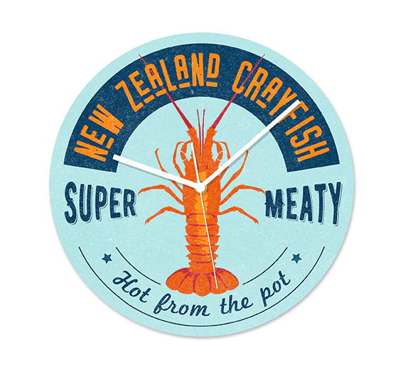 NZ Seafood Crayfish Frameless Clock