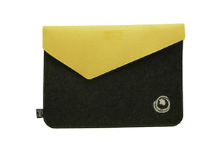Kowhai Grey & Yellow Ecofelt Laptop Bag