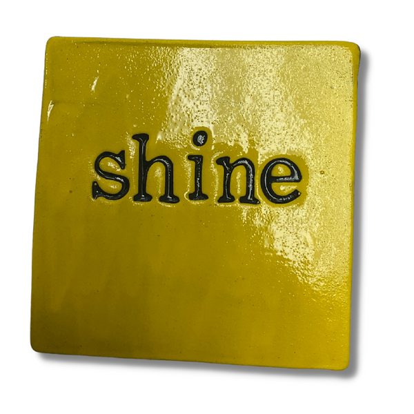 Shine Yellow Square Ceramic Tile Wall Art M Ceramics