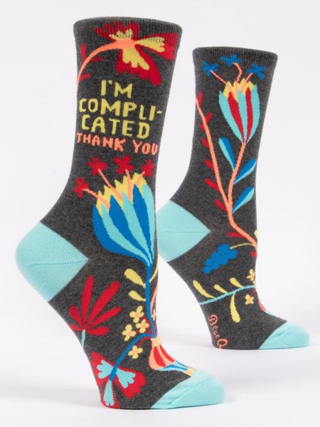 I'm Complicated. Thank You. Crew Socks