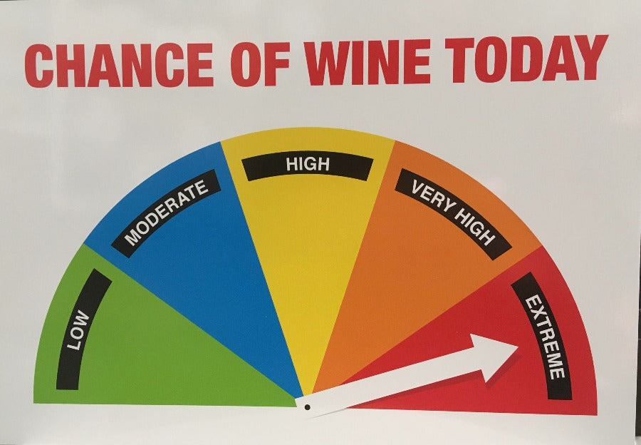 Chance Of Wine Today Wooden Sign