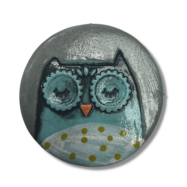 Disc - Owl Ceramic Disc Tile Wall Art M Ceramics
