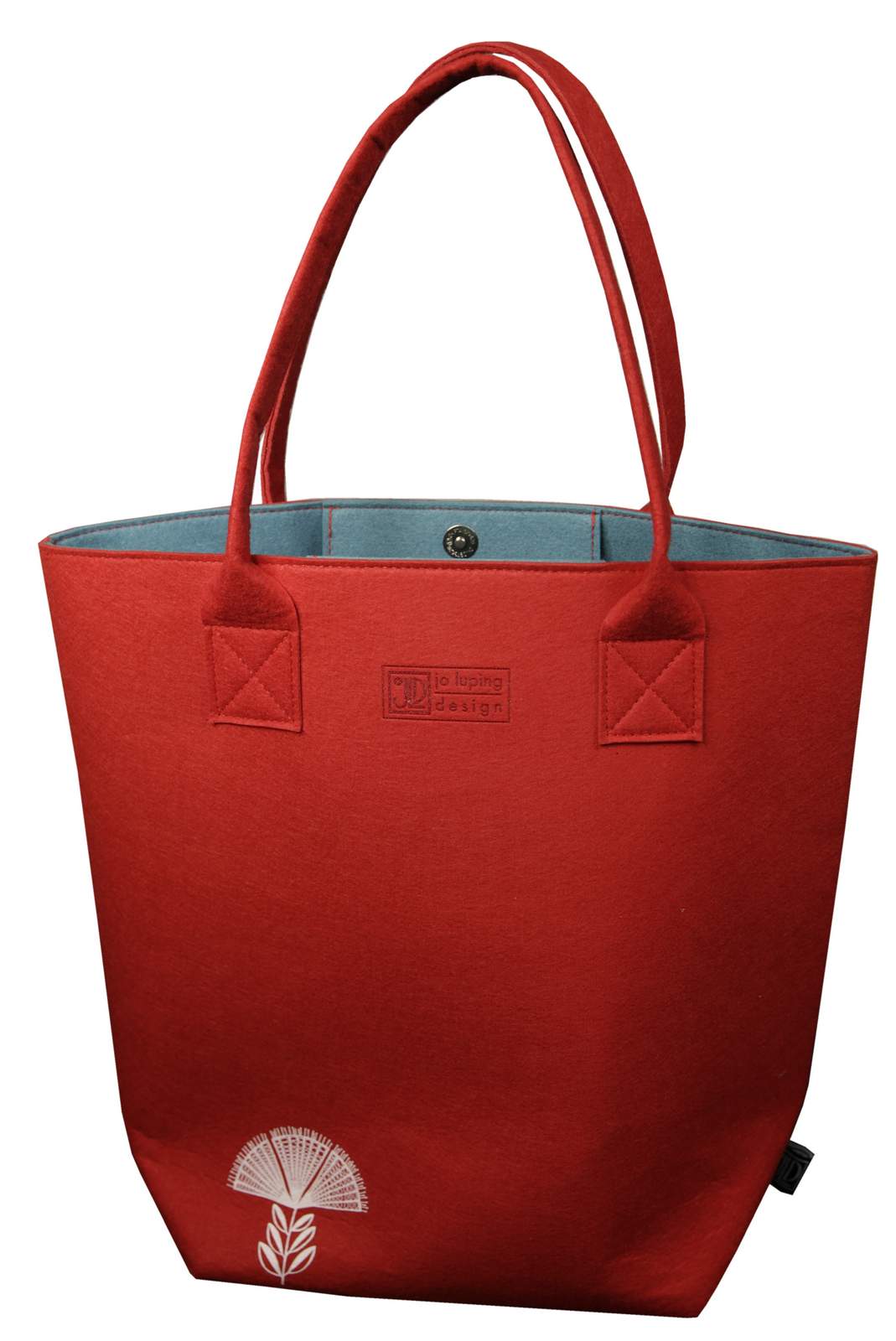 Pohutukawa Red & Teal - Shoulder Tote Bag